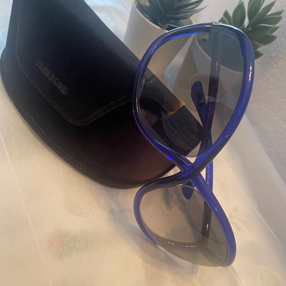 Tom Ford Whitney Royal Blue and Silver Sunglasses - Picture 5 of 9